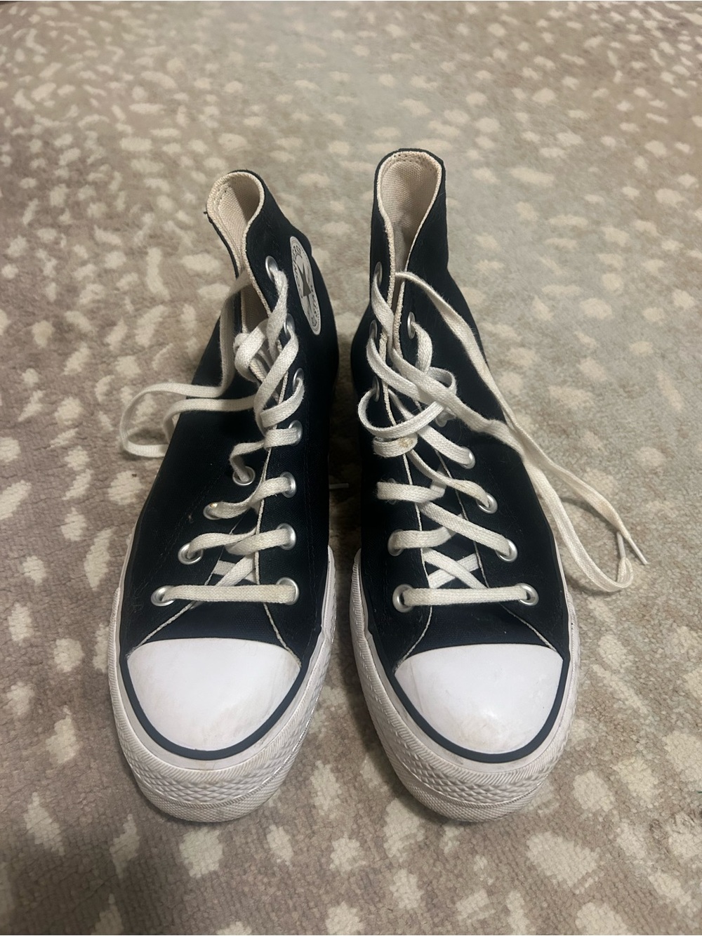 Platform Converse Black High-Top Canvas Sneakers